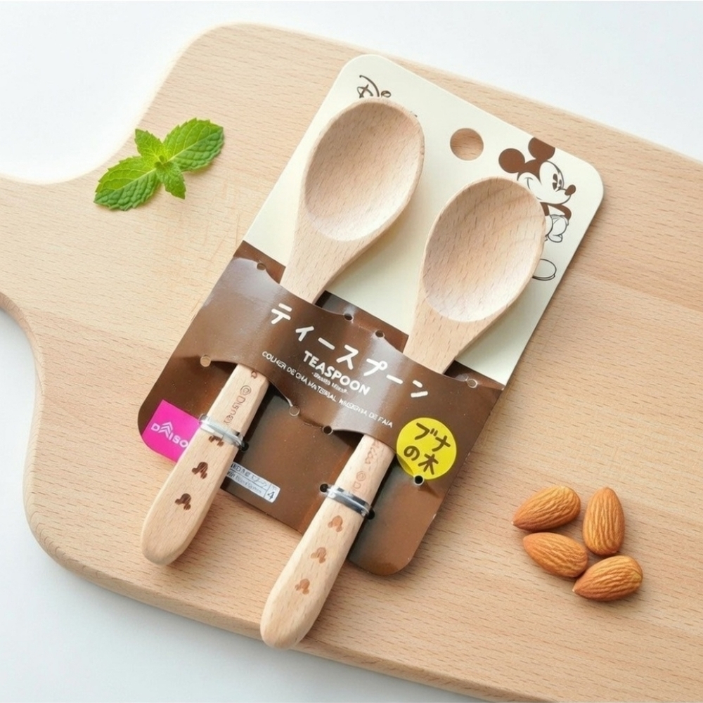 ✨ NWT Disney x Daiso Japan Mickey Mouse Wooden Teaspoons ✨